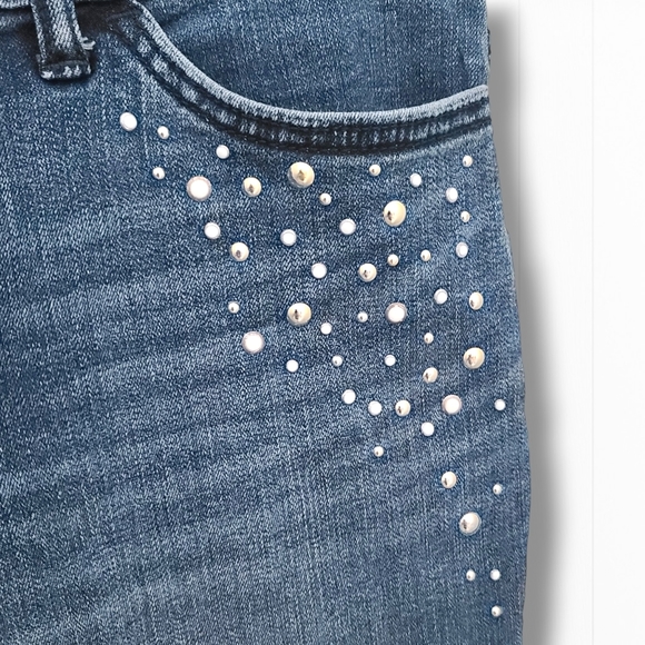 Lee Women's Regular Fit Mid Rise Straight Leg Flex Motion Embellished Jeans 10 - Picture 5 of 11